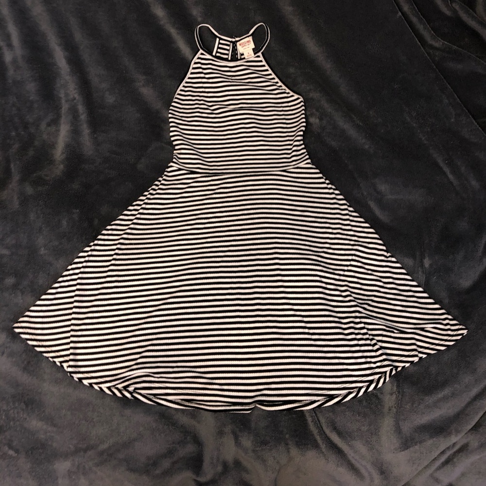 Striped High Neck Dress